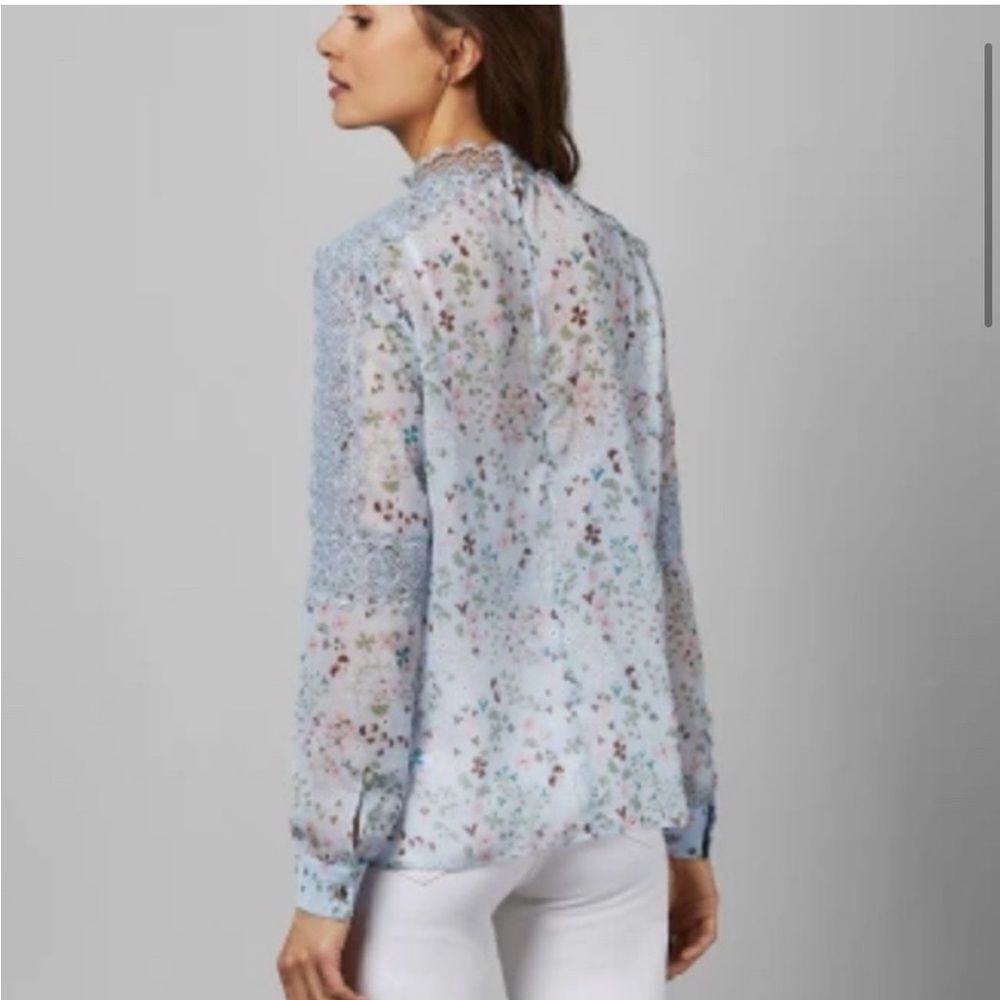 NWOT TED BAKER Javiera lace top Pale Blue Size 4/US 10 - Picture 4 of 10